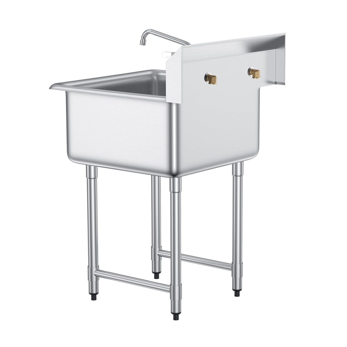 Stainless Steel Prep & Utility Sink, 1 Compartment Free Standing Small Sink Include Faucet & legs, 27"x41" Commercial Single Bowl Sinks for Garage, Restaurant, Kitchen, Laundry
