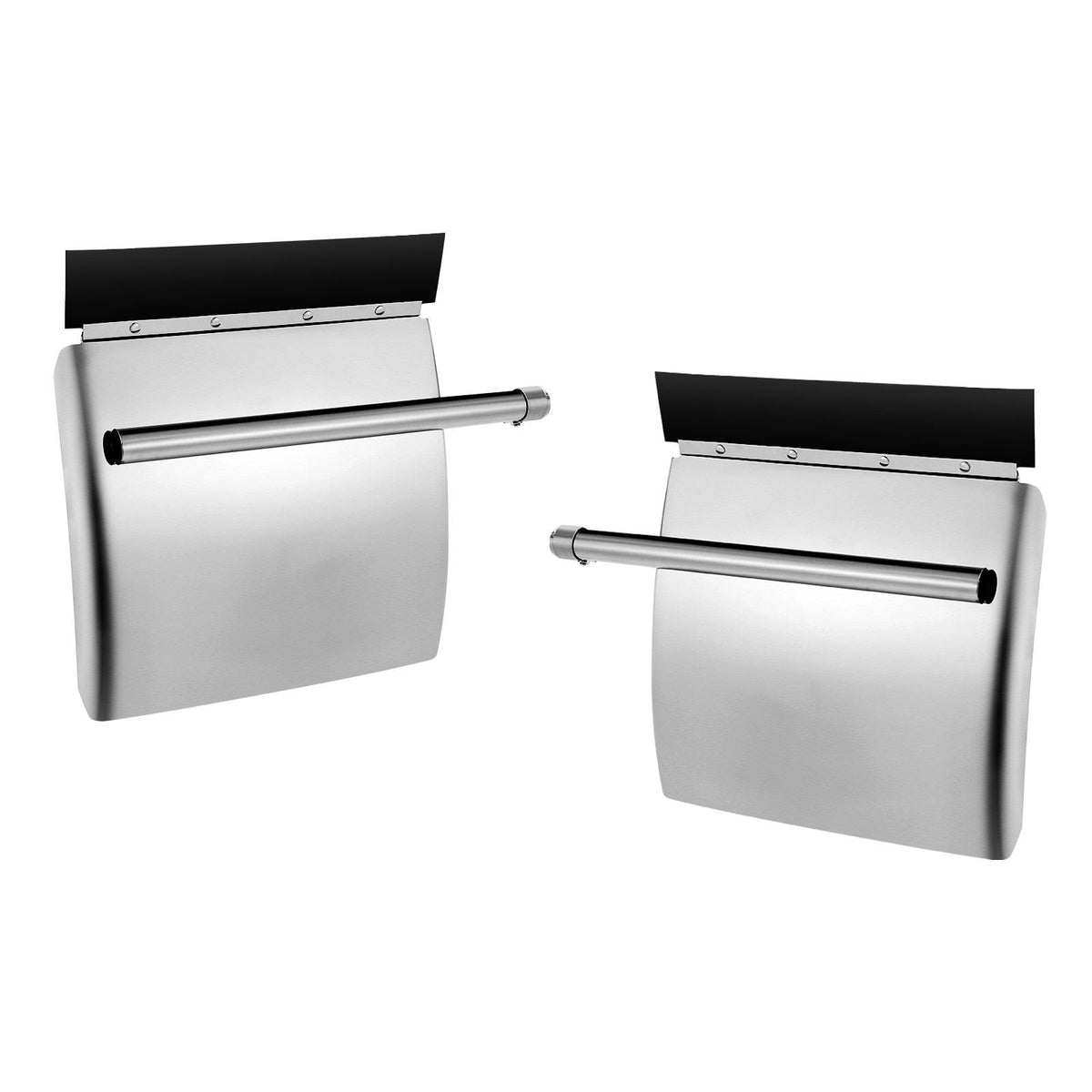 Stainless Steel Quarter Fenders for Semi Trucks, 24" x 24" Semi Truck Fenders with Tube Bracket and Mounting Hardware, 1 Pair Right & Left Quarter Fender Set, Fit for Freightliner, Peterbilt