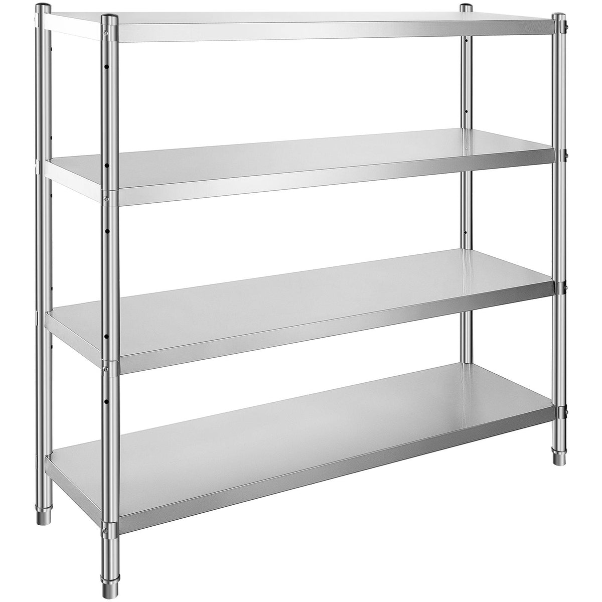 Stainless Steel Shelving 60x18.5 Inch 4 Tier Adjustable Shelf Storage Unit Stainless Steel Heavy Duty Shelving for Kitchen Commercial Office Garage Storage 330lb Per Shelf