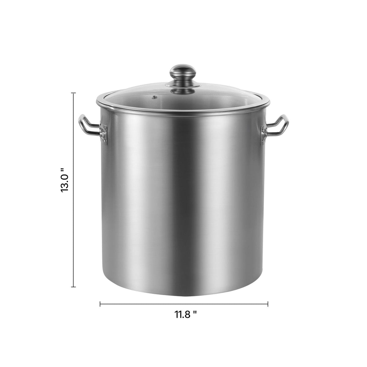 Stainless Steel Stockpot, 24 Quart Cooking Pots, Cookware Sauce Pot with Lid, and Handle, Heavy Duty Commercial Grade Stock Pot, Sanding Treatment, for Steaming Boiling or Frying Silver