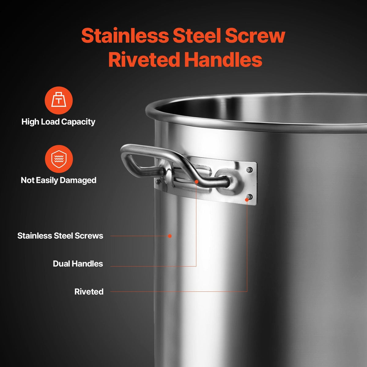 Stainless Steel Stockpot, 24 Quart Cooking Pots, Cookware Sauce Pot with Lid, and Handle, Heavy Duty Commercial Grade Stock Pot, Sanding Treatment, for Steaming Boiling or Frying Silver