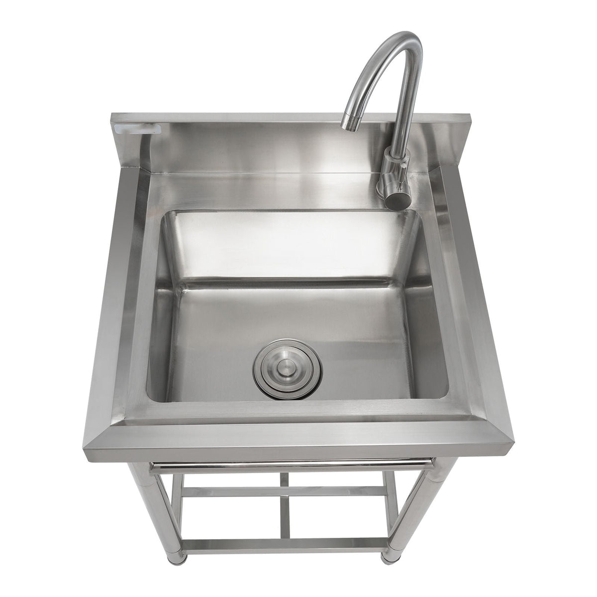 Stainless Steel Utility Sink, 1 Compartment Free Standing Small Sink Include Faucet & legs, 16 x 13 x 8.7 in Commercial Single Bowl Sinks for Garage, Restaurant, Kitchen, Laundry