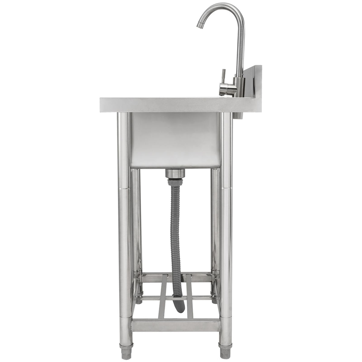 Stainless Steel Utility Sink, 1 Compartment Free Standing Small Sink Include Faucet & legs, 16 x 13 x 8.7 in Commercial Single Bowl Sinks for Garage, Restaurant, Kitchen, Laundry