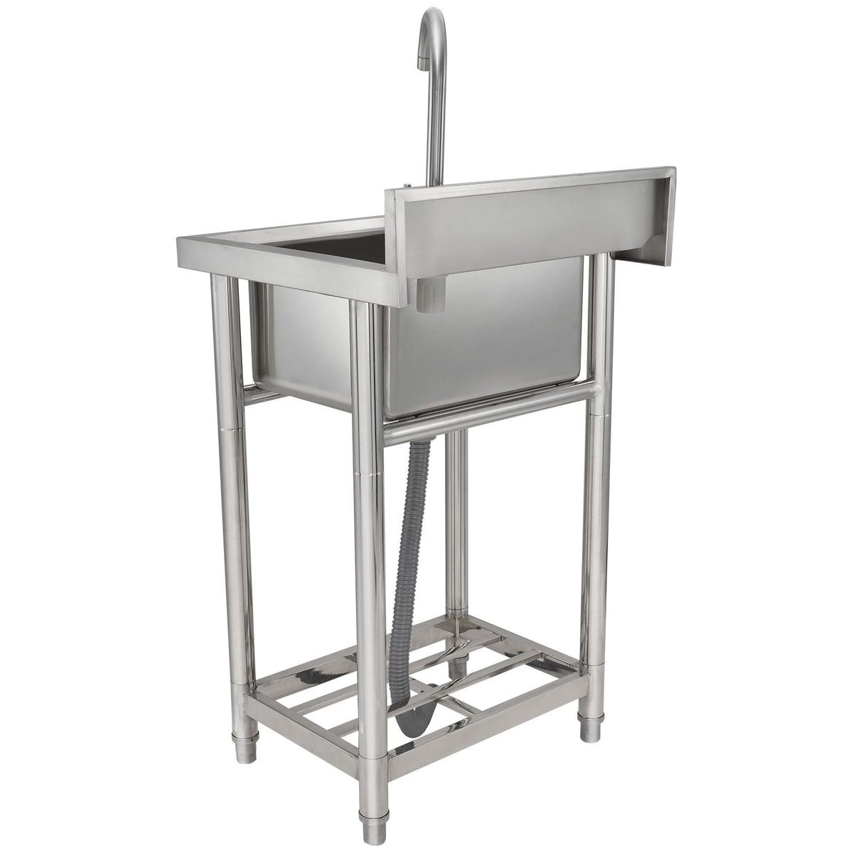 Stainless Steel Utility Sink, 1 Compartment Free Standing Small Sink Include Faucet & legs, 16 x 13 x 8.7 in Commercial Single Bowl Sinks for Garage, Restaurant, Kitchen, Laundry