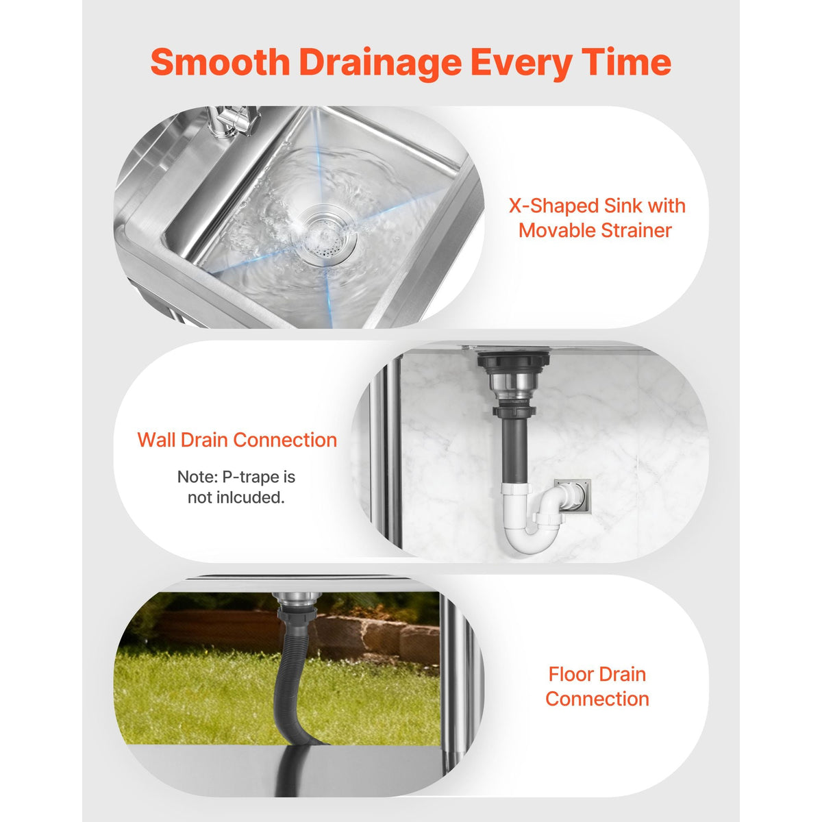 Stainless Steel Utility Sink, Free Standing Single Bowl Commercial Kitchen Sink with Drawer, Faucet and Hot & Cold Water Pipe, Utility Basin for Garage Restaurant Laundry, 39.4 x 19.7 x 37 in