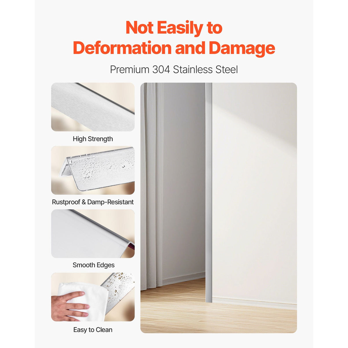 Stainless Steel Wall Corner Protector, 1.5 x 1.5 x 96 inch, 10 Pack Metal Corner Guards, 304 Stainless Steel Edge Trim 90-Degree Angle for Home,Office,Commercial Wall Protection, with 3m Tape