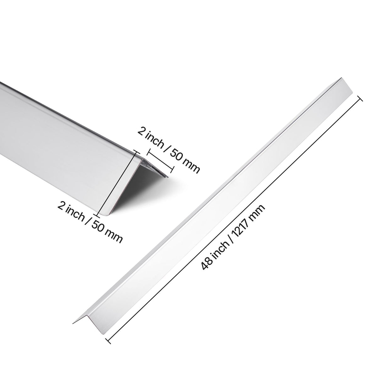 Stainless Steel Wall Corner Protector, 2 x 2 x 48 inch, 10 Pack Metal Corner Guards, 304 Stainless Steel Edge Trim 90-Degree Angle for Home,Office,Commercial Wall Protection, with 3m Tape