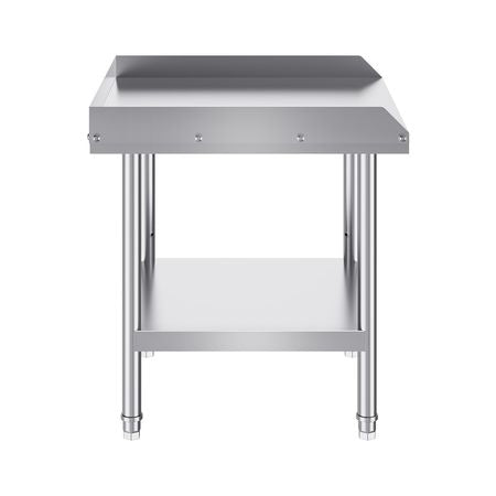 Stainless Steel Work Table, 24 x 24 x 26 Inch Commercial Food Prep Worktable, 3-Sided Backsplash Heavy Duty Prep Worktable, Metal Work Table with Adjustable Height for Restaurant Home Hotel