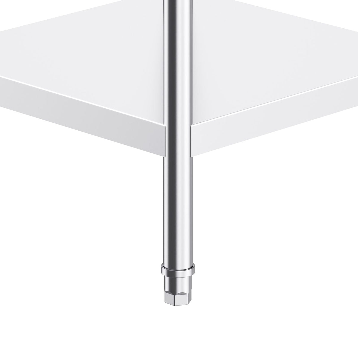 Stainless Steel Work Table, 24 x 24 x 26 Inch Commercial Food Prep Worktable, 3-Sided Backsplash Heavy Duty Prep Worktable, Metal Work Table with Adjustable Height for Restaurant Home Hotel