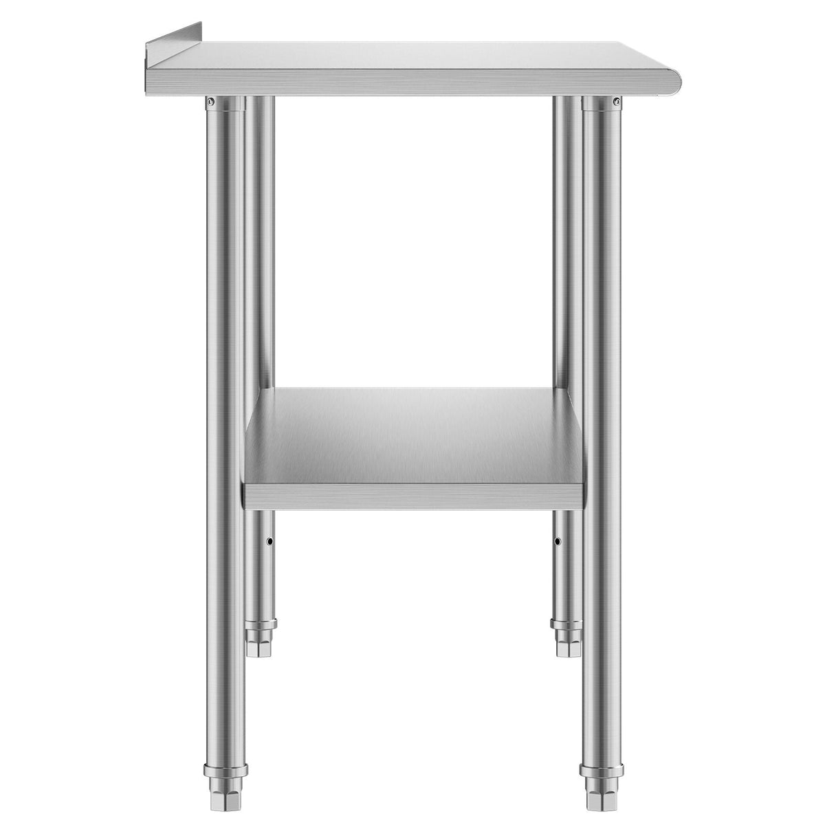 Stainless Steel Work Table, 24x60 Inch Food Prep Table with Backsplash, Commercial Kitchen Workstation with Adjustable Undershelf, Metal Heavy Duty Utility Worktable, for Restaurant Home Outdoor