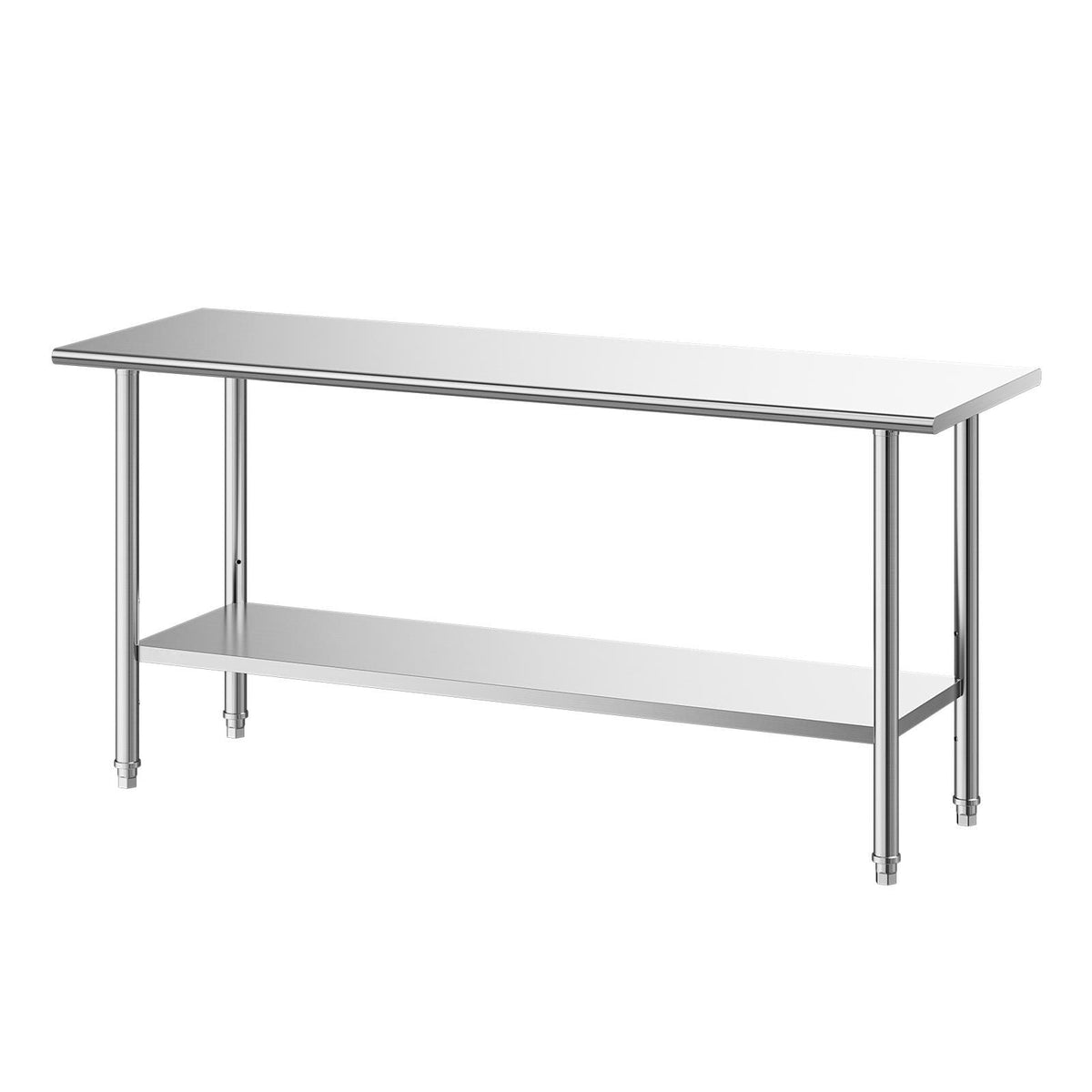 Stainless Steel Work Table, 24x72 Inch Food Prep Table, Commercial Kitchen Workstation with Adjustable Undershelf, Metal Heavy Duty Utility Worktable, for Restaurant Home Hotel Garage Outdoor