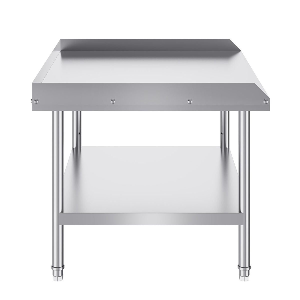 Stainless Steel Work Table, 30 x 36 x 26 Inch Commercial Food Prep Worktable, 3-Sided Backsplash Heavy Duty Prep Worktable, Metal Work Table with Adjustable Height for Restaurant Home Hotel