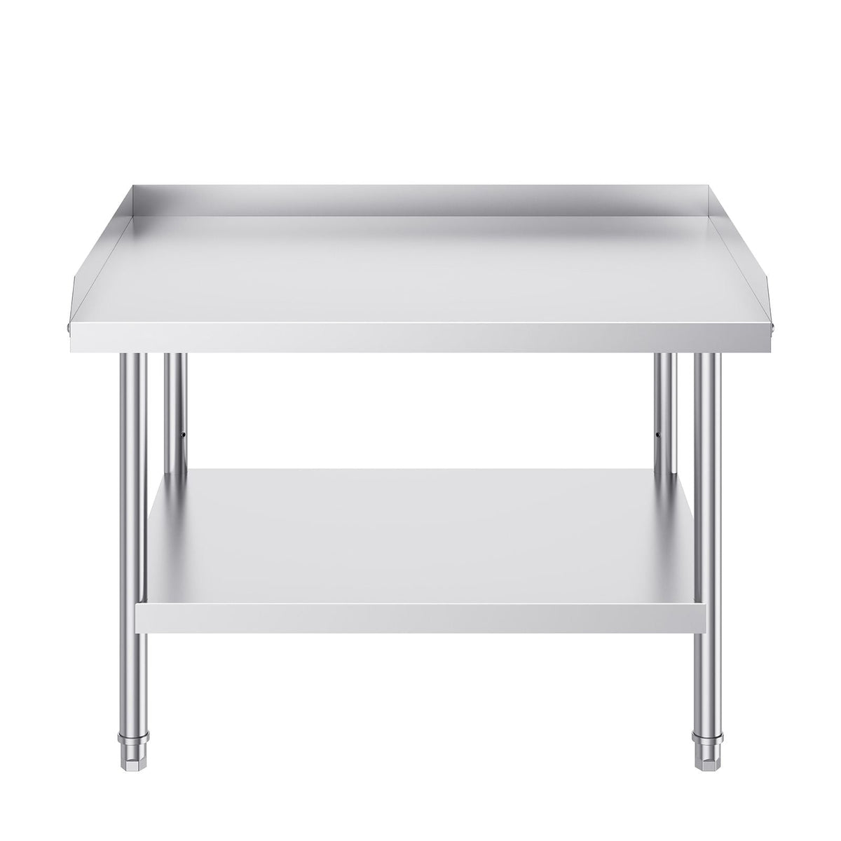 Stainless Steel Work Table, 30 x 36 x 26 Inch Commercial Food Prep Worktable, 3-Sided Backsplash Heavy Duty Prep Worktable, Metal Work Table with Adjustable Height for Restaurant Home Hotel