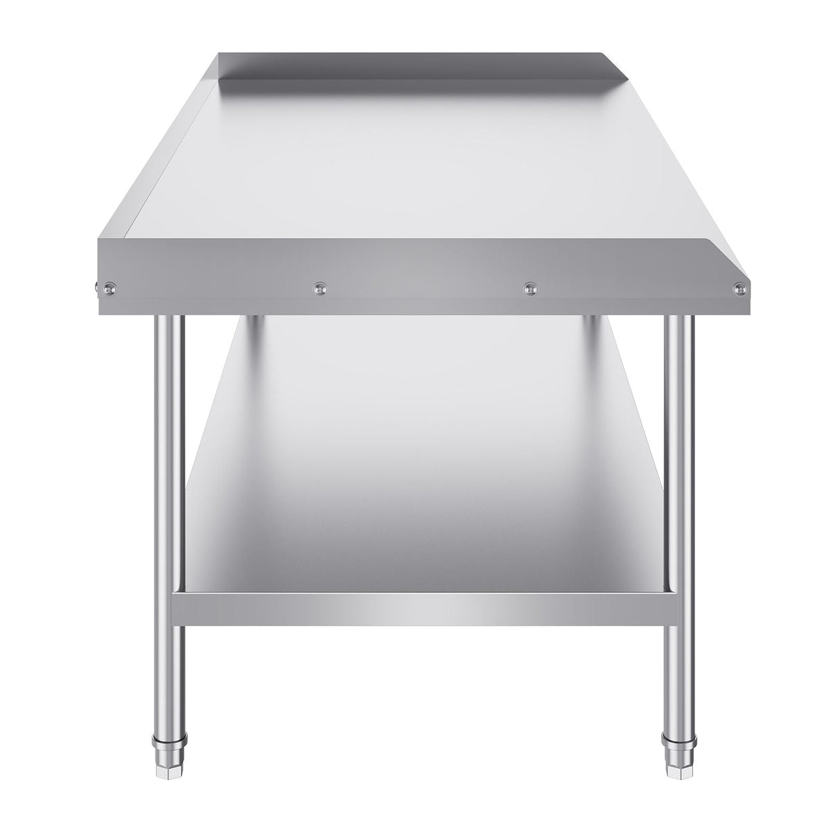 Stainless Steel Work Table, 30 x 60 x 26 Inch Commercial Food Prep Worktable, 3-Sided Backsplash Heavy Duty Prep Worktable, Metal Work Table for Restaurant Home Hotel