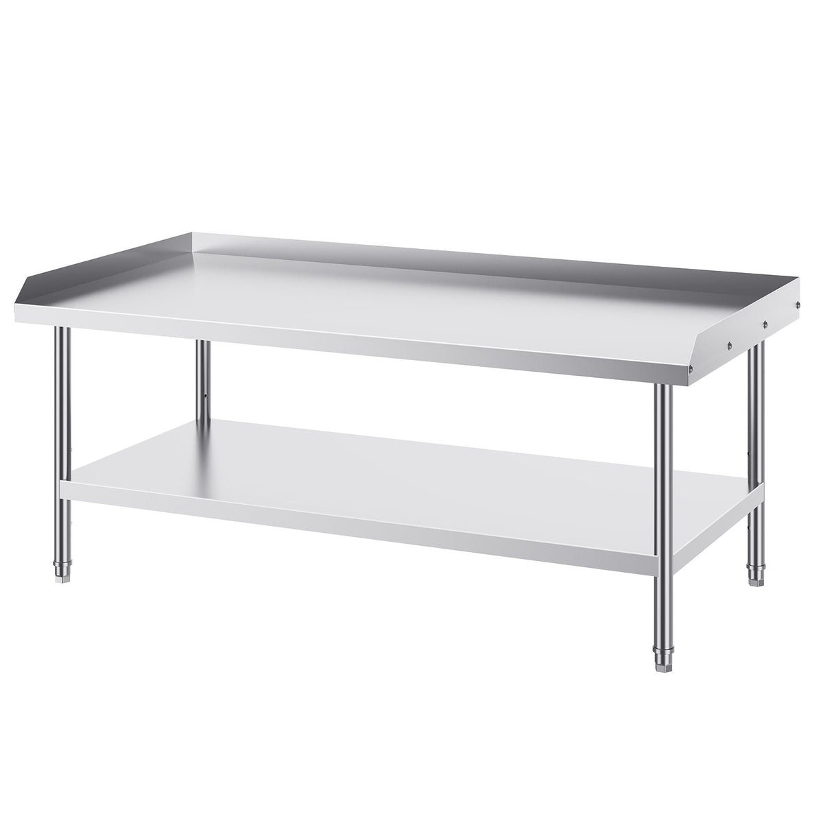 Stainless Steel Work Table, 30 x 60 x 26 Inch Commercial Food Prep Worktable, 3-Sided Backsplash Heavy Duty Prep Worktable, Metal Work Table for Restaurant Home Hotel