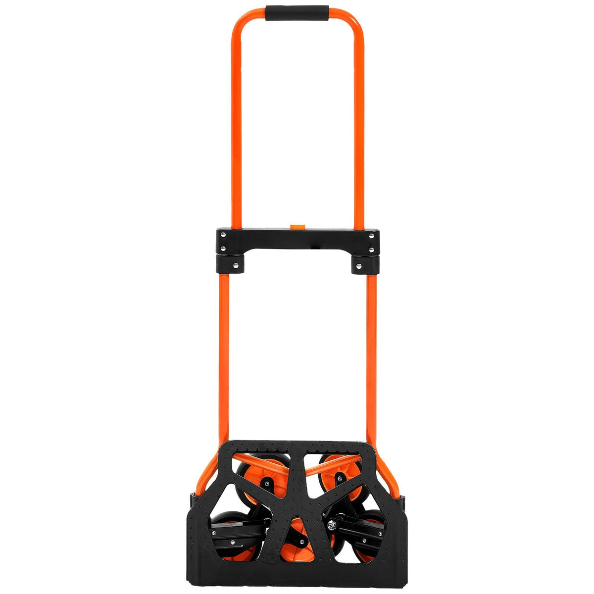 Stair Climbing Cart, 120 lbs Stair-Climbing Capacity, Portable Folding Trolley Cart with Telescoping Handle, 6 Wheels and 2 Bungee Cords, Stair Climber Dolly for Home, Groceries, Warehouse