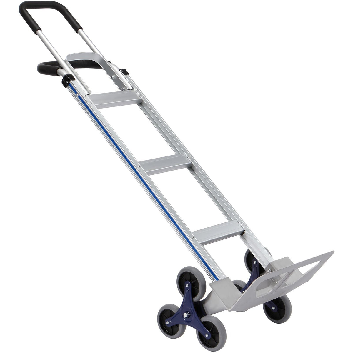 Stair Climbing Cart, 550 lbs Load Capacity, Aluminum Hand Truck Dolly with Dual Handles, Integrated Frame & Nonslip Rubber Wheels, Multipurpose Stair Climber for Warehouse Shopping Airport