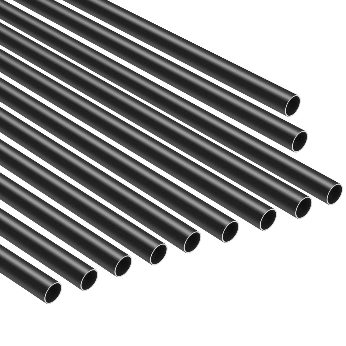 Staircase Balusters 51 Pack, 32 In Aluminum Stair Balusters, 3/4 Inch Water-Proof Round Metal Spindle Railing, Hollow Deck Railing with Rail Caps & Screws for Stairs, Porch, Patio, Matte Black