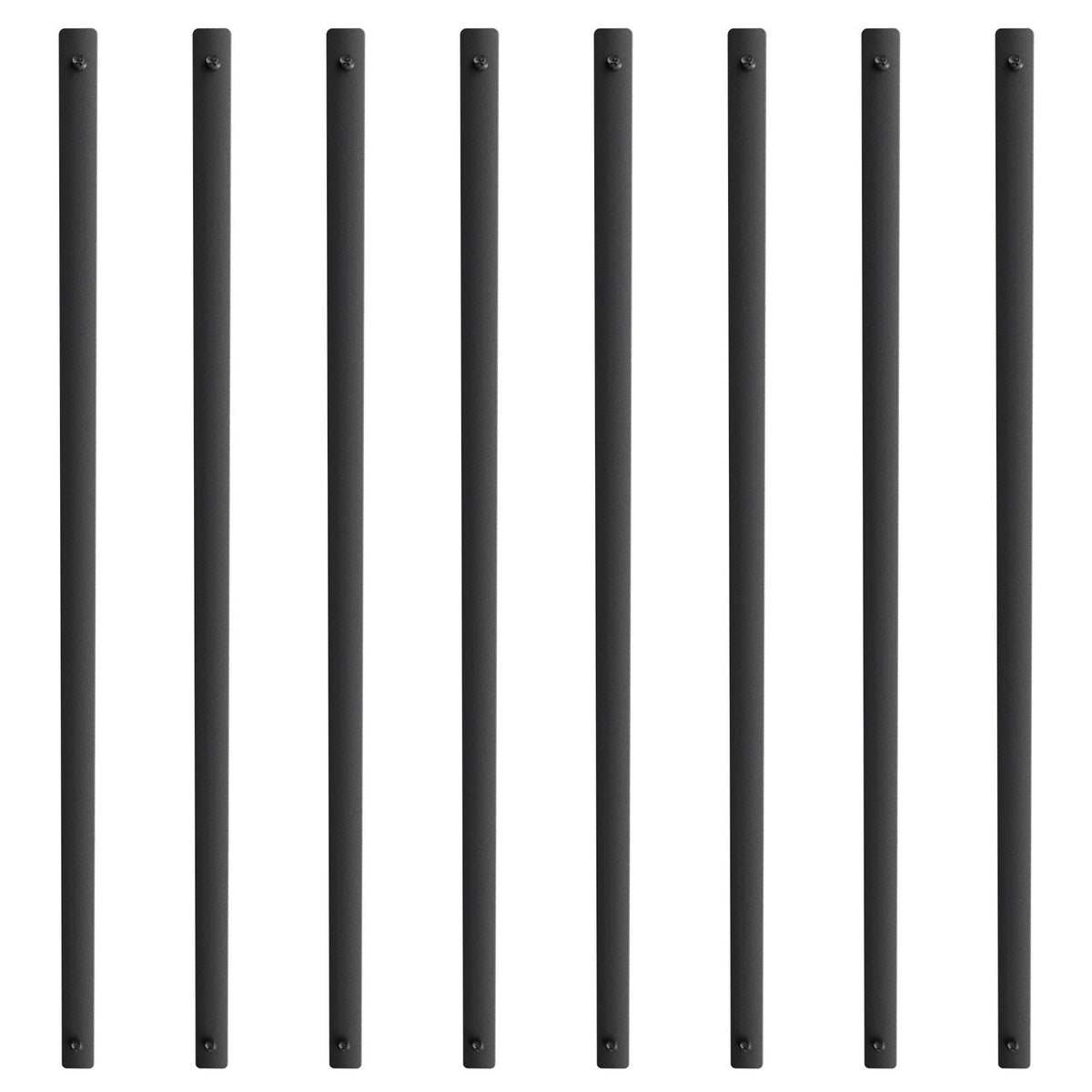 Staircase Metal Balusters, 29.5'' x 1'' Flat Aluminum Alloy Decorative Banister Spindles, 51 Pack Deck Baluster with Screws, Classic Hollow Deck Railing Satin Black Powder Coated for Porch