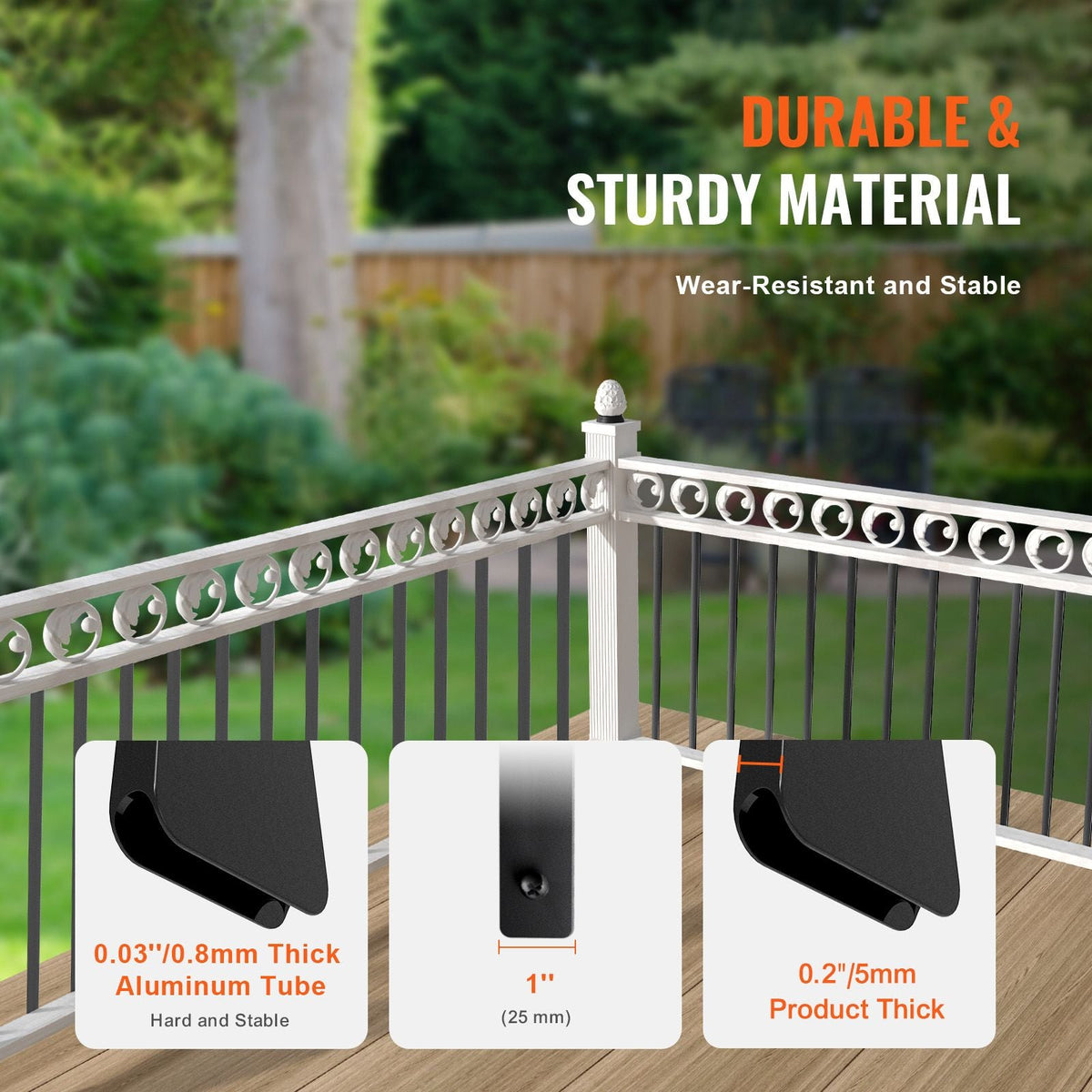 Staircase Metal Balusters, 32.28" x 1" x 0.2" Flat Aluminum Alloy Decorative Banister Spindles, 51 Pack Deck Baluster with Screws, Classic Hollow Deck Railing Satin Black Powder Coated for Porch