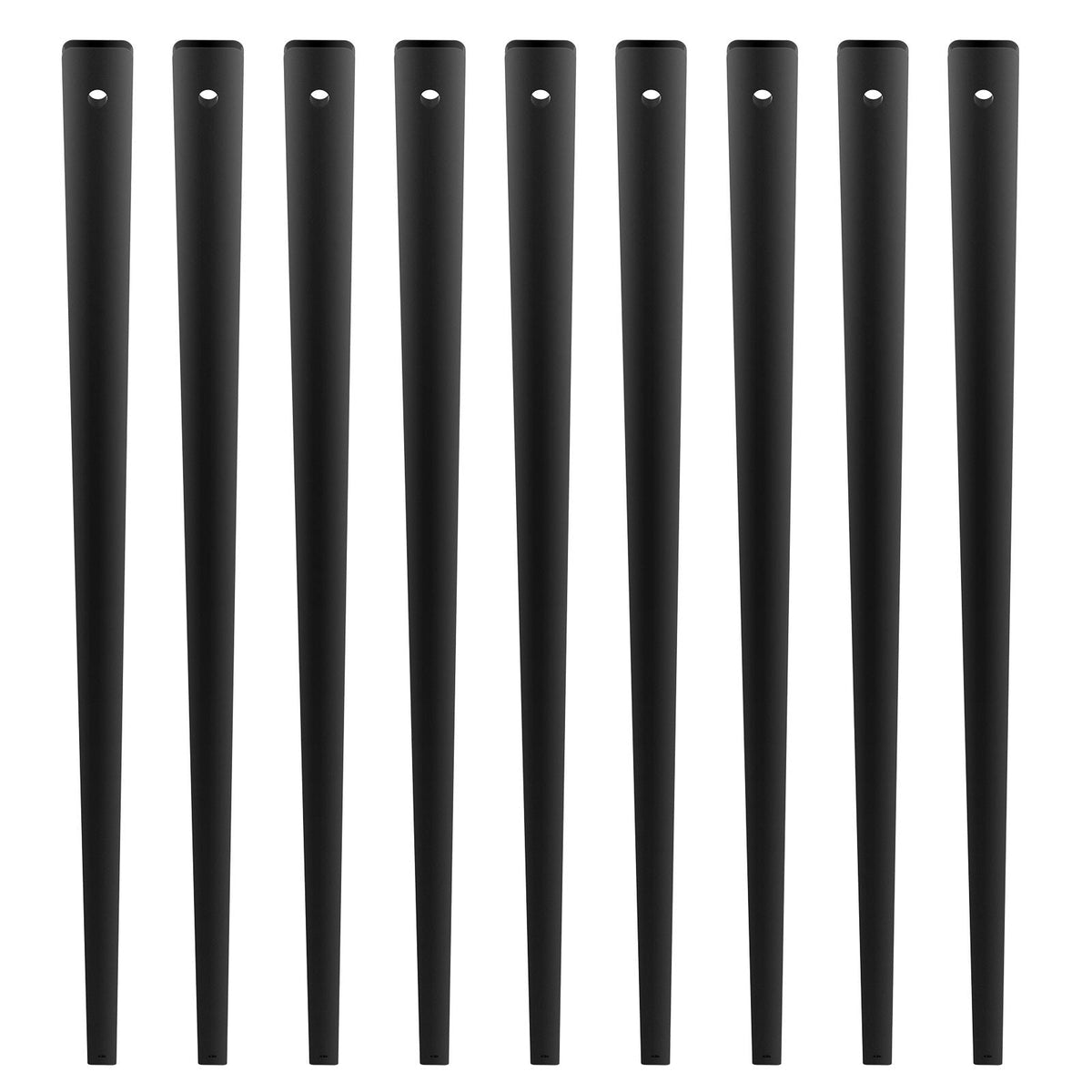 Staircase Metal Balusters, 38'' x 1'' Flat Aluminum Alloy Decorative Banister Spindles, 72 Pack Deck Baluster with Screws, Classic Hollow Deck Railing Satin Black Powder Coated for Porch