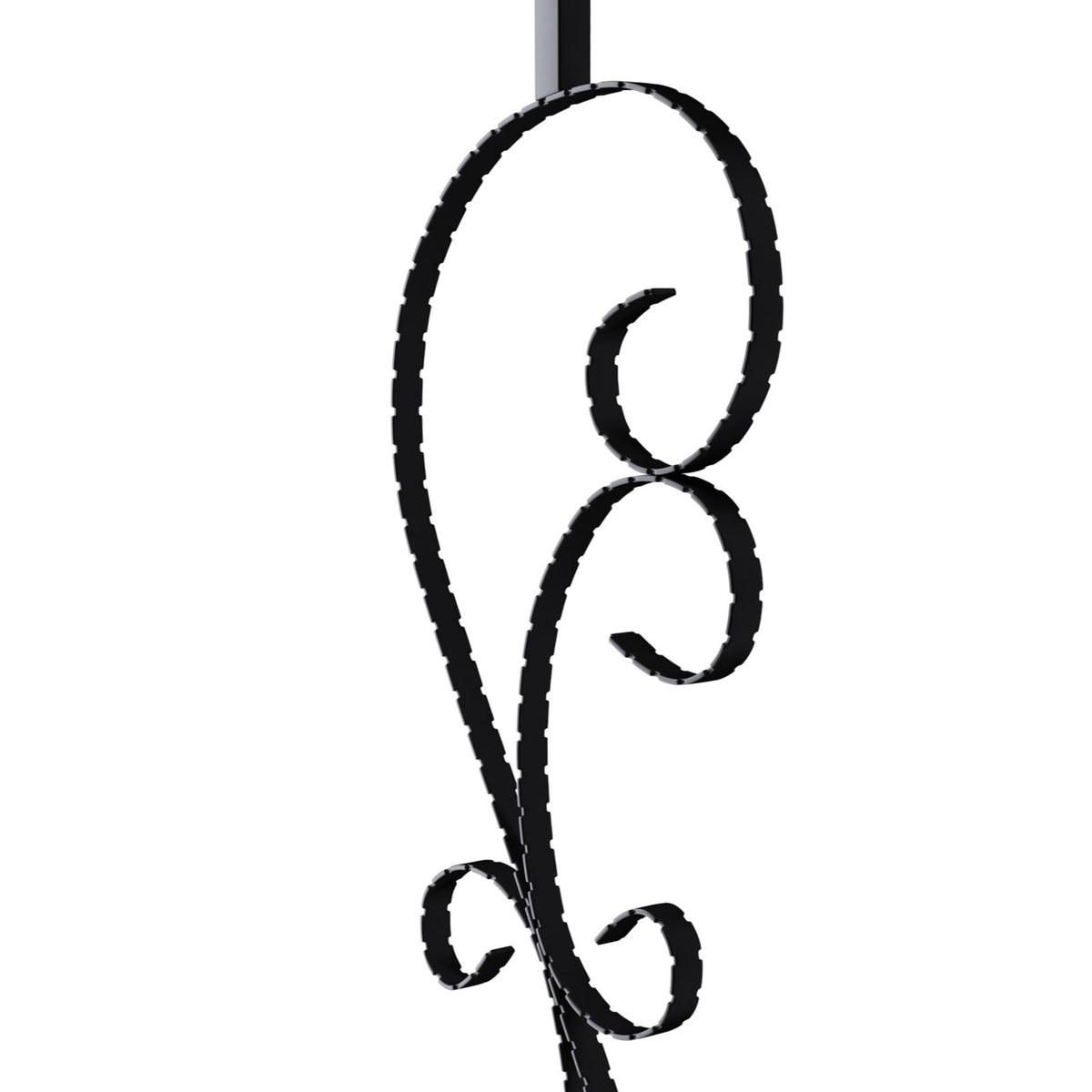 Staircase Metal Balusters, 44'' x 1/2" Galvanized Steel Decorative Banister Spindles, 5 Pack S Shape Deck Baluster, Hollow Satin Black Spiral Stair Railing with Shoes & Screws