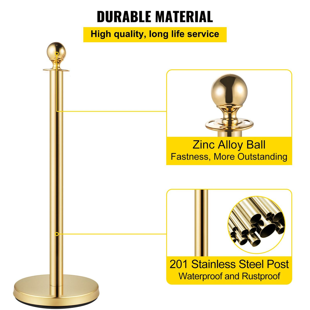 Stanchion Post with Velvet Rope, 6-Pack Crowd Control Stanchion with 4PCS 5FT Red Velvet Ropes, Stainless Steel Queue Barrier Line Divider with Ball Top for Events, Museums, Parties