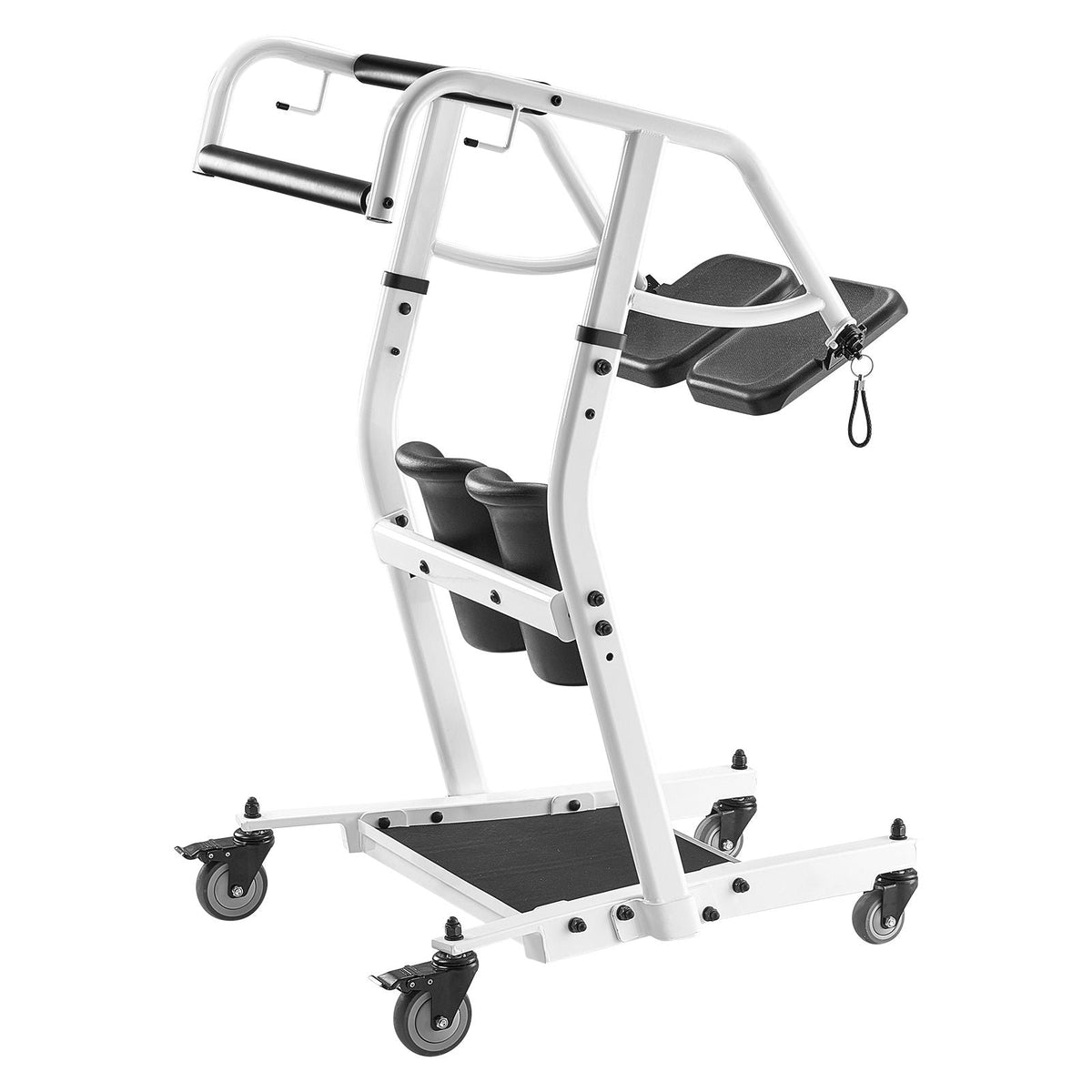 Stand Assist Patient Lift, Easy Sit-to-Stand Transfer Chair for Seniors Disabled - with Adjustable Knee Pads, PU Seat Pad & Lockable Wheels, 400 lbs Strong Capacity for Home Nursing Care