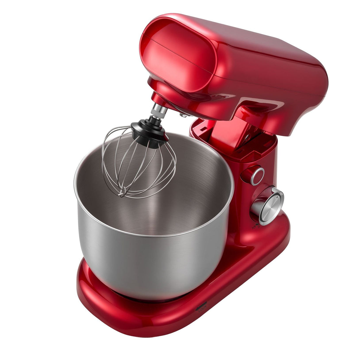 Stand Mixer, 3 QT Electric Kitchen Mixer, 300W Dough-Mixer, 10 Speeds Tilt-head Food-Mixer with Stainless Steel Bowl, Dough Hook, Whisk, Beater, for Baking, Mixing, Whipping & Kneading, Red