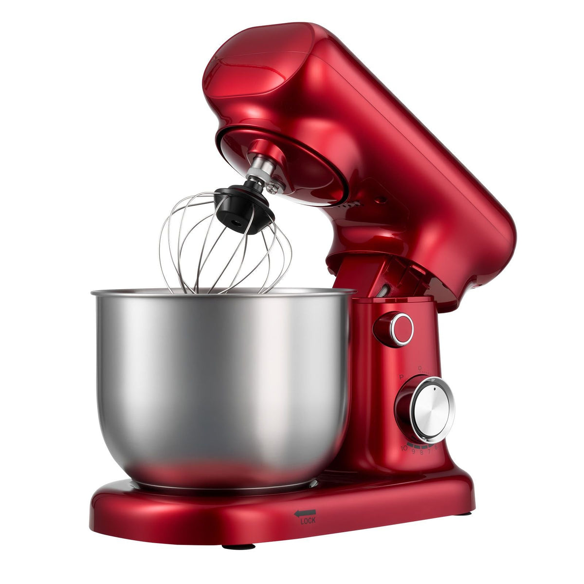 Stand Mixer, 3 QT Electric Kitchen Mixer, 300W Dough-Mixer, 10 Speeds Tilt-head Food-Mixer with Stainless Steel Bowl, Dough Hook, Whisk, Beater, for Baking, Mixing, Whipping & Kneading, Red
