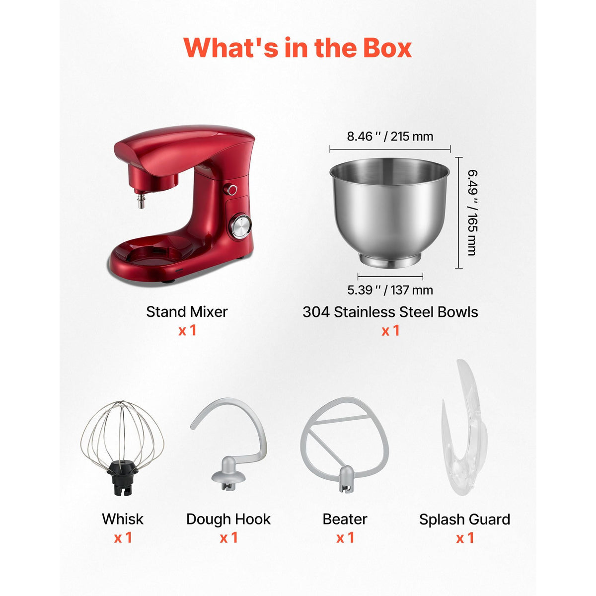 Stand Mixer, 4.4 QT Electric Kitchen Mixer, 300W Dough-Mixer, 10 + Pulse Speeds Tilt-head Food-Mixer with Stainless Steel Bowl, Dough Hook, Whisk, Beater, for Baking, Mixing, Whipping & Kneading
