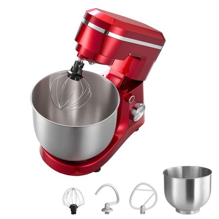 Stand Mixer, 4.4 QT+6 QT Electric Kitchen Mixer, 300W Dough-Mixer, 10 Speeds Tilt-head Food-Mixer with Stainless Steel Bowls, Dough Hook, Whisk, Beater, for Baking, Mixing, Whipping & Kneading