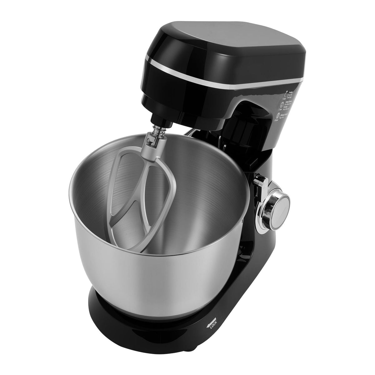 Stand Mixer, 5.3QT + 4.4QT Two Stainless Steel Bowls, 10+P Speeds Tilt-head Food Mixer, Kitchen Mixer with Dough Hook, Wire Whip, Beater, Scraper, Household Stand Mixer for Baking Mixing, Black
