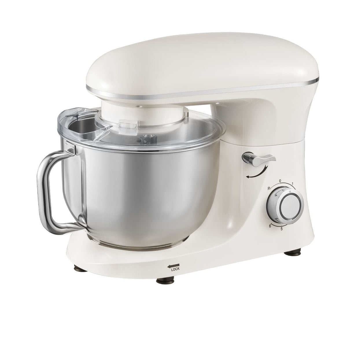 Stand Mixer, 6 QT Dough Mixer, 660W 6 + P Speeds Tilt-head Food Mixer with Stainless Steel Bowl, Dough Hook, Wire Whip, Flat Beater, Scraper, Household Stand Mixer for Baking & Mixing, White