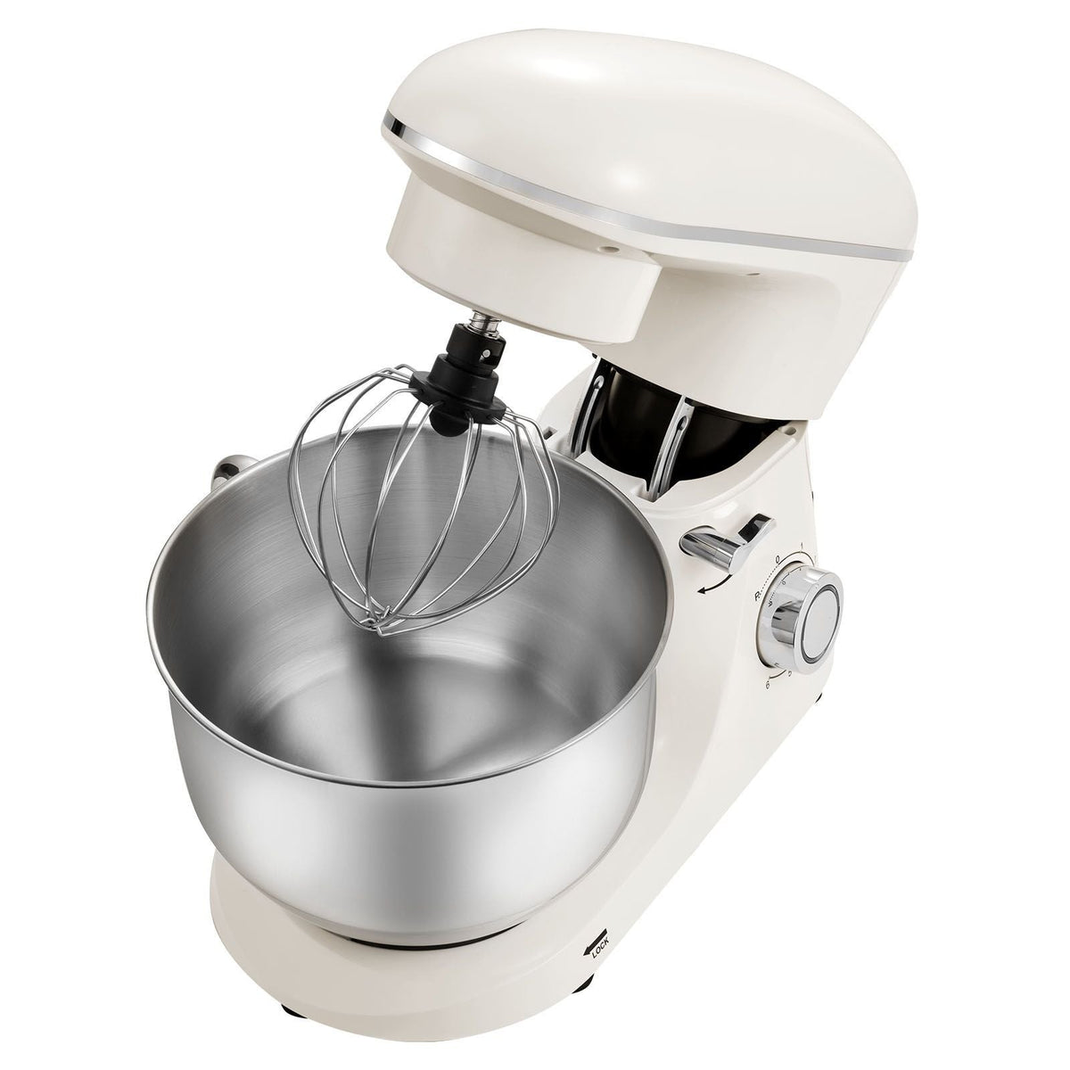Stand Mixer, 6 QT Dough Mixer, 660W 6 + P Speeds Tilt-head Food Mixer with Stainless Steel Bowl, Dough Hook, Wire Whip, Flat Beater, Scraper, Household Stand Mixer for Baking & Mixing, White