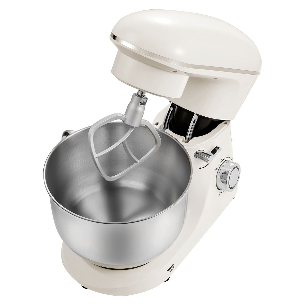 Stand Mixer, 6 QT Dough Mixer, 660W 6 + P Speeds Tilt-head Food Mixer with Stainless Steel Bowl, Dough Hook, Wire Whip, Flat Beater, Scraper, Household Stand Mixer for Baking & Mixing, White