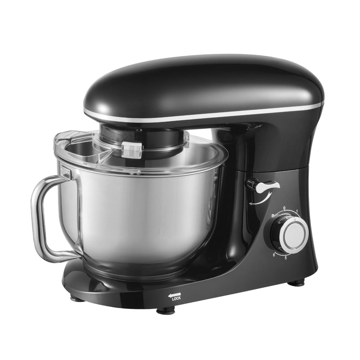 Stand Mixer, 6 QT Dough Mixer, 660W 6 + P Speeds Tilt-head Food Mixer with Stainless Steel Bowl, Dough Hook, Wire Whip, Flat Beater, Scraper,Household Stand Mixer for Baking & Mixing, Black