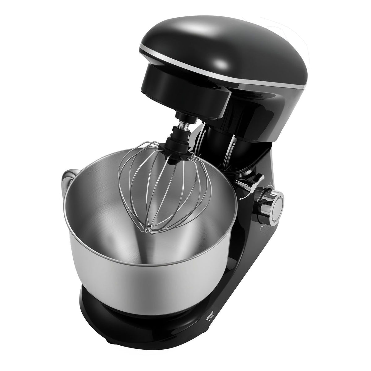 Stand Mixer, 6 QT Dough Mixer, 660W 6 + P Speeds Tilt-head Food Mixer with Stainless Steel Bowl, Dough Hook, Wire Whip, Flat Beater, Scraper,Household Stand Mixer for Baking & Mixing, Black