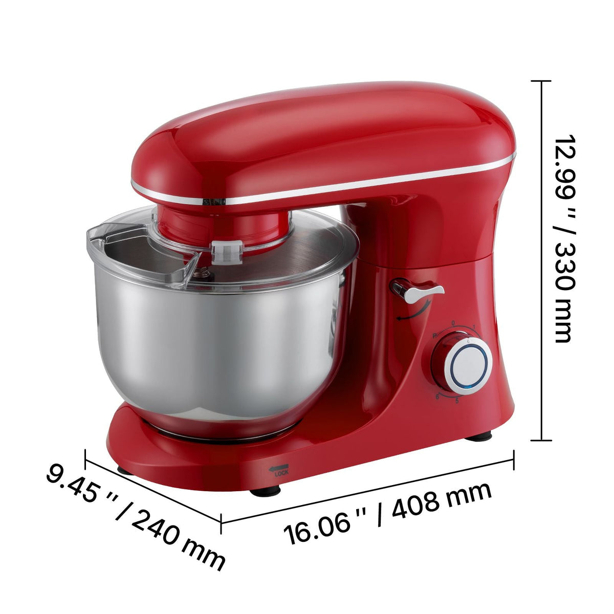 Stand Mixer, 6 QT Electric Kitchen Mixer, 660W Dough-Mixer, 6 + Pulse Speeds Tilt-head Food-Mixer with Stainless Steel Bowl, Dough Hook, Whisk, Beater, for Baking, Mixing, Whipping & Kneading