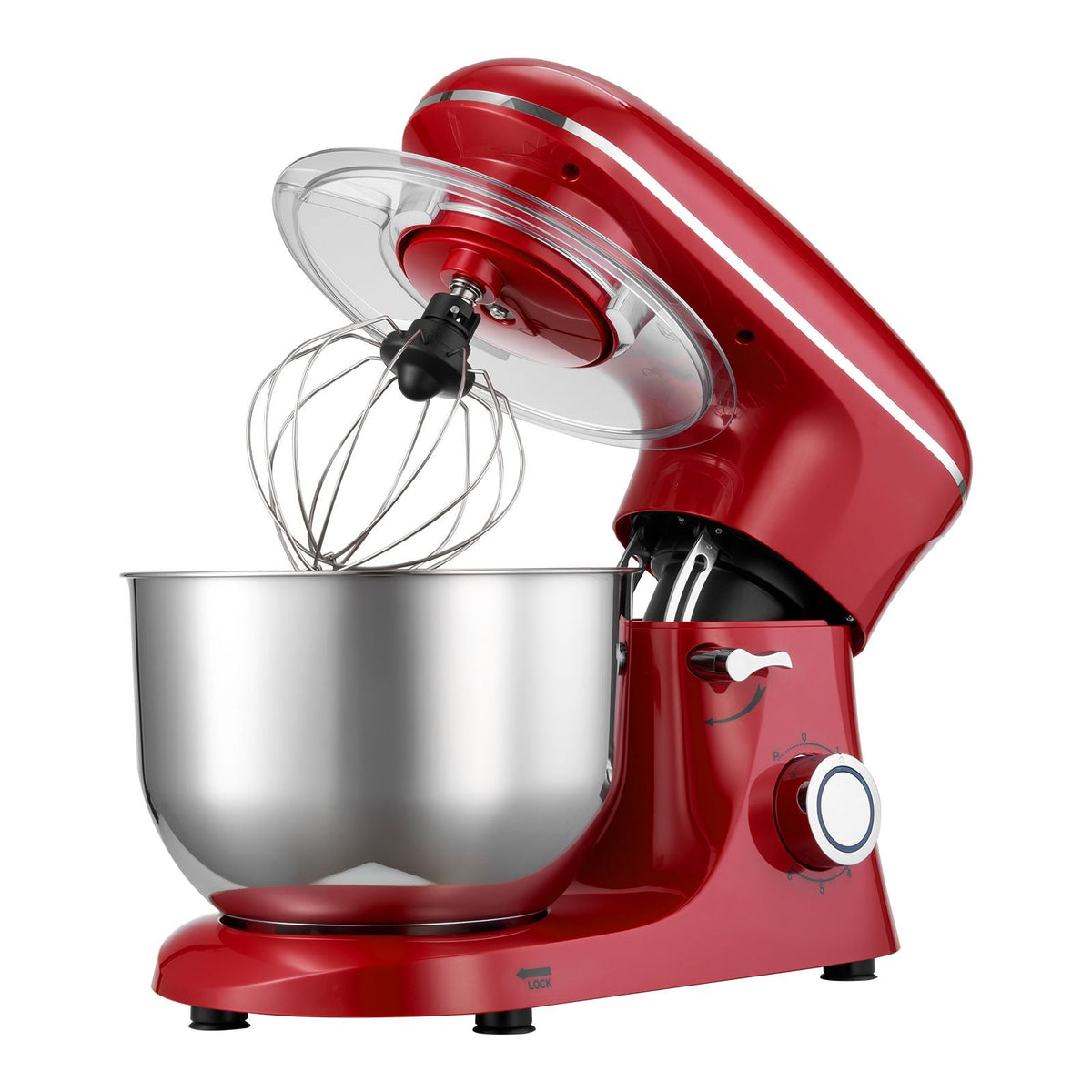 Stand Mixer, 6 QT Electric Kitchen Mixer, 660W Dough-Mixer, 6 + Pulse Speeds Tilt-head Food-Mixer with Stainless Steel Bowl, Dough Hook, Whisk, Beater, for Baking, Mixing, Whipping & Kneading