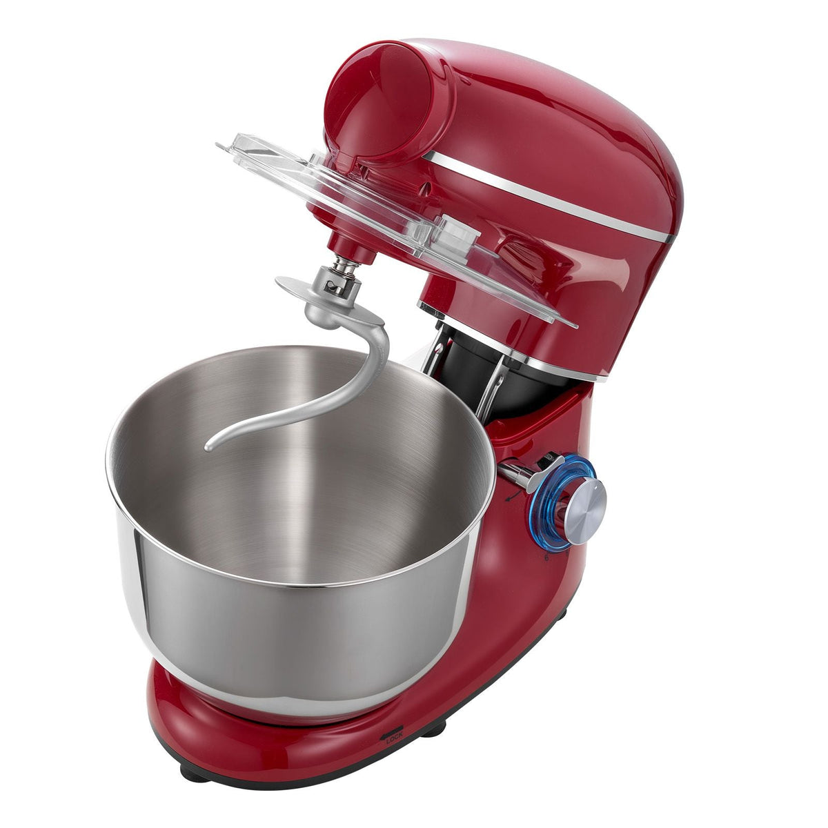 Stand Mixer, 6 QT Electric Kitchen Mixer, 660W Dough-Mixer, 6+P Speeds Tilt-head Food-Mixer with 1.6 QT Blender Cup, Stainless Steel Bowl, Dough Hook, Whisk, Beater, for Baking, Mixing, Red