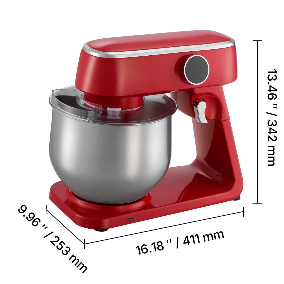 Stand Mixer, 7.8 QT Electric Kitchen Mixer, 800W Dough-Mixer, 10 Speeds Tilt-head Food-Mixer with Stainless Steel Bowl, Dough Hook, Whisk, Beater, for Baking, Mixing, Whipping & Kneading, Red