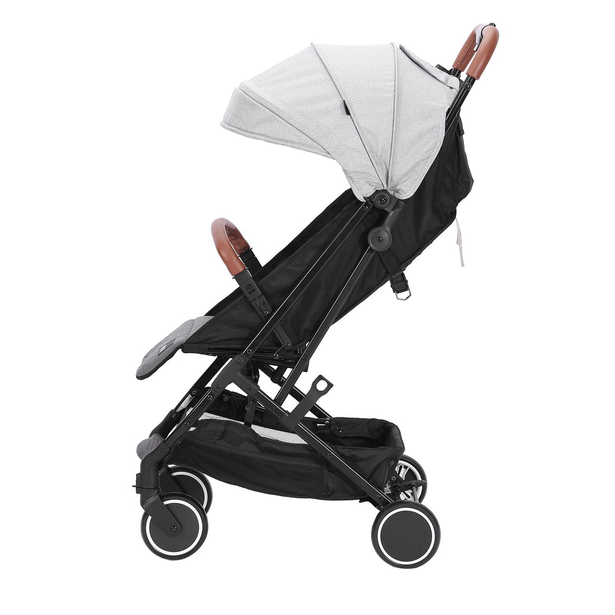 Standard Baby Infant Stroller, Toddler Stroller with 95°-150° Adjustable Backrest & & 0/90°Adjustable Footrest & One-click Folding, Newborn Stroller with Cup Holder and Carry Bag, Light Grey