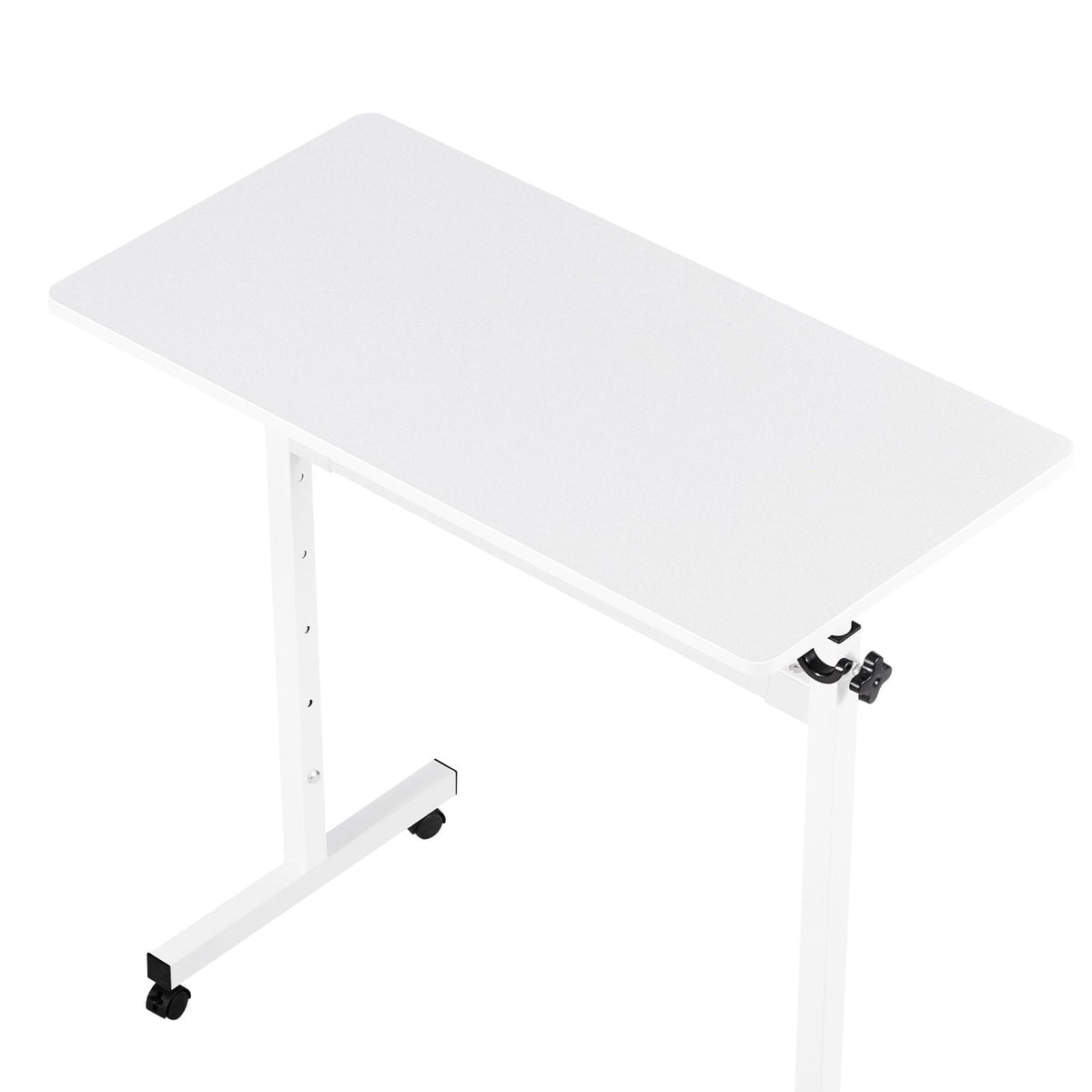 Standing Desk, Adjustable Height Mobile Stand Up Desk with Lockable Casters, 32 x 16 in Small Computer Sit Stand Rolling Workstation with Hook, 55.1 lbs Desktop Capacity, for Home Office, White