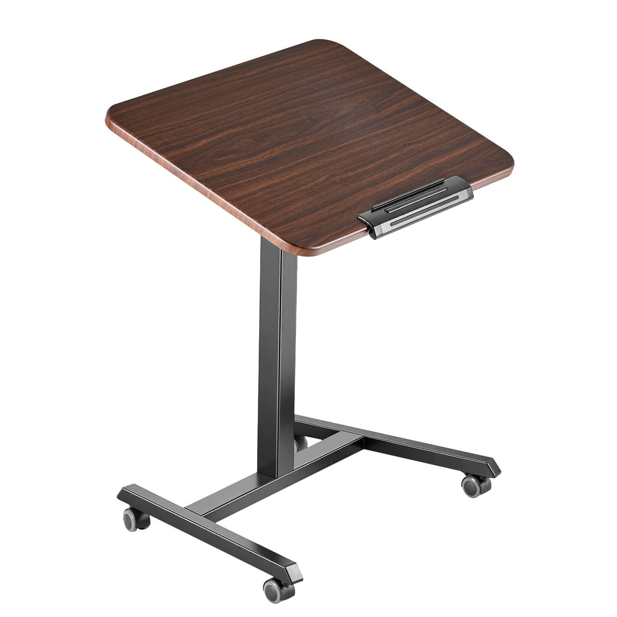 Standing Desk, Adjustable Height Mobile Stand Up Desk with Tilting Desktop, 25.6 x 19 in Small Computer Sit Stand Rolling Workstation with 4 Casters, 33 lbs Capacity, Ideal for Home Office