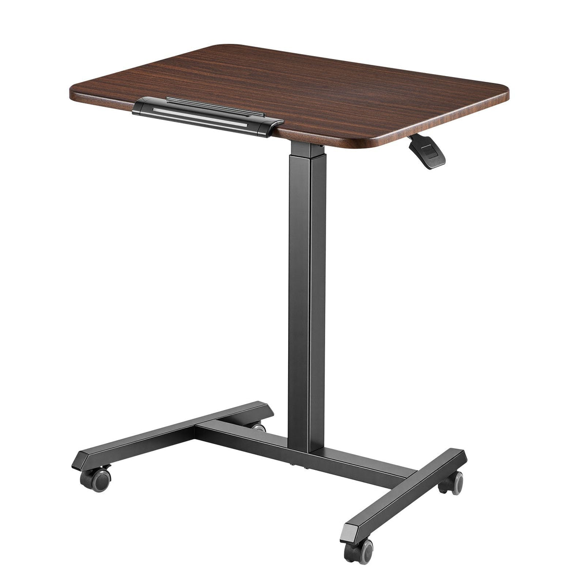 Standing Desk, Adjustable Height Mobile Stand Up Desk with Tilting Desktop, 25.6 x 19 in Small Computer Sit Stand Rolling Workstation with 4 Casters, 33 lbs Capacity, Ideal for Home Office