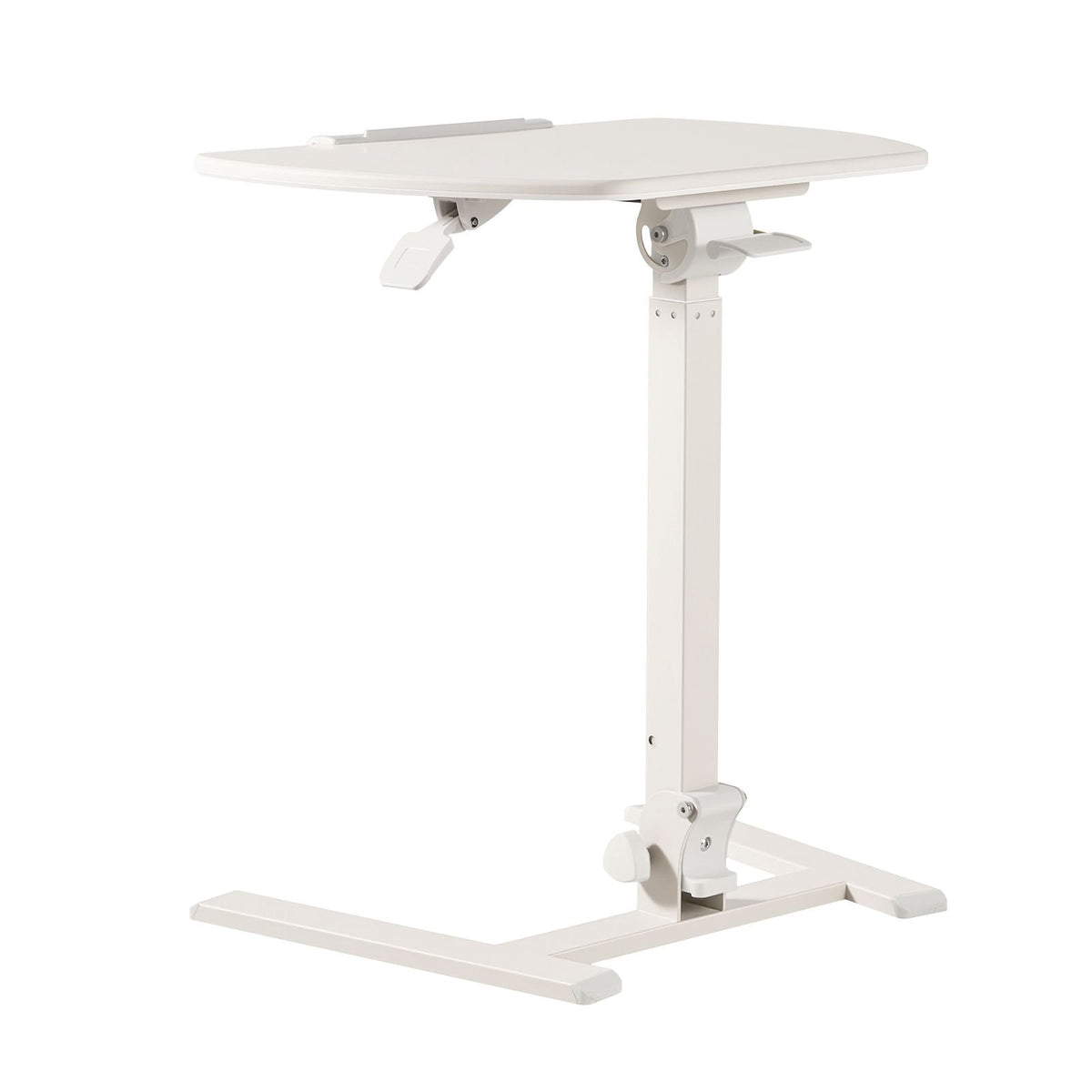 Standing Desk, Adjustable Height Mobile Stand Up Desk with Tilting Desktop, 25.6 x 19 in Small Computer Sit Stand Workstation, 33 lbs Capacity, Pneumatic Lift for Home Office, Fully Assembled