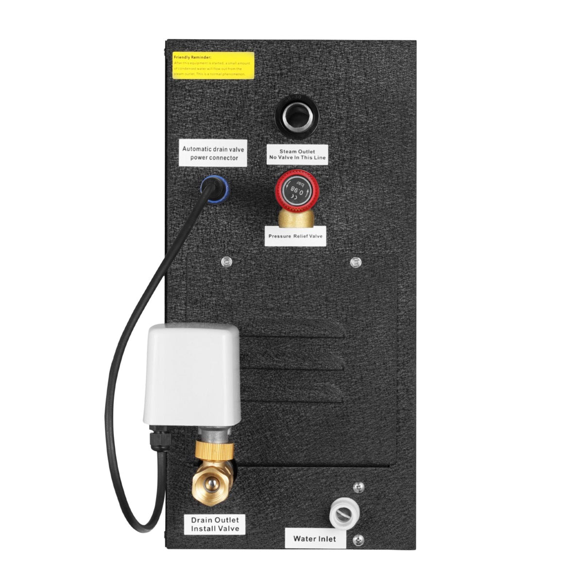 Steam Generator, 4 kW Steam Shower System with Controller for Home Sauna Bath Spa, Commercial Auto Drain Kit with Overheat, Dry-Run & Overpressure Protection, 10 Min to 24h Efficient, Black