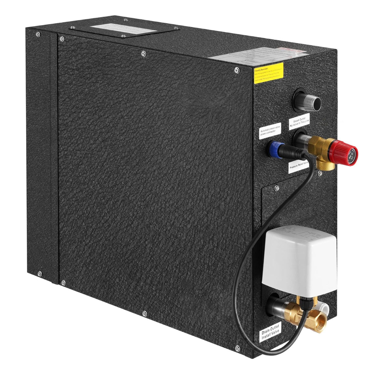 Steam Generator, 4 kW Steam Shower System with Controller for Home Sauna Bath Spa, Commercial Auto Drain Kit with Overheat, Dry-Run & Overpressure Protection, 10 Min to 24h Efficient, Black