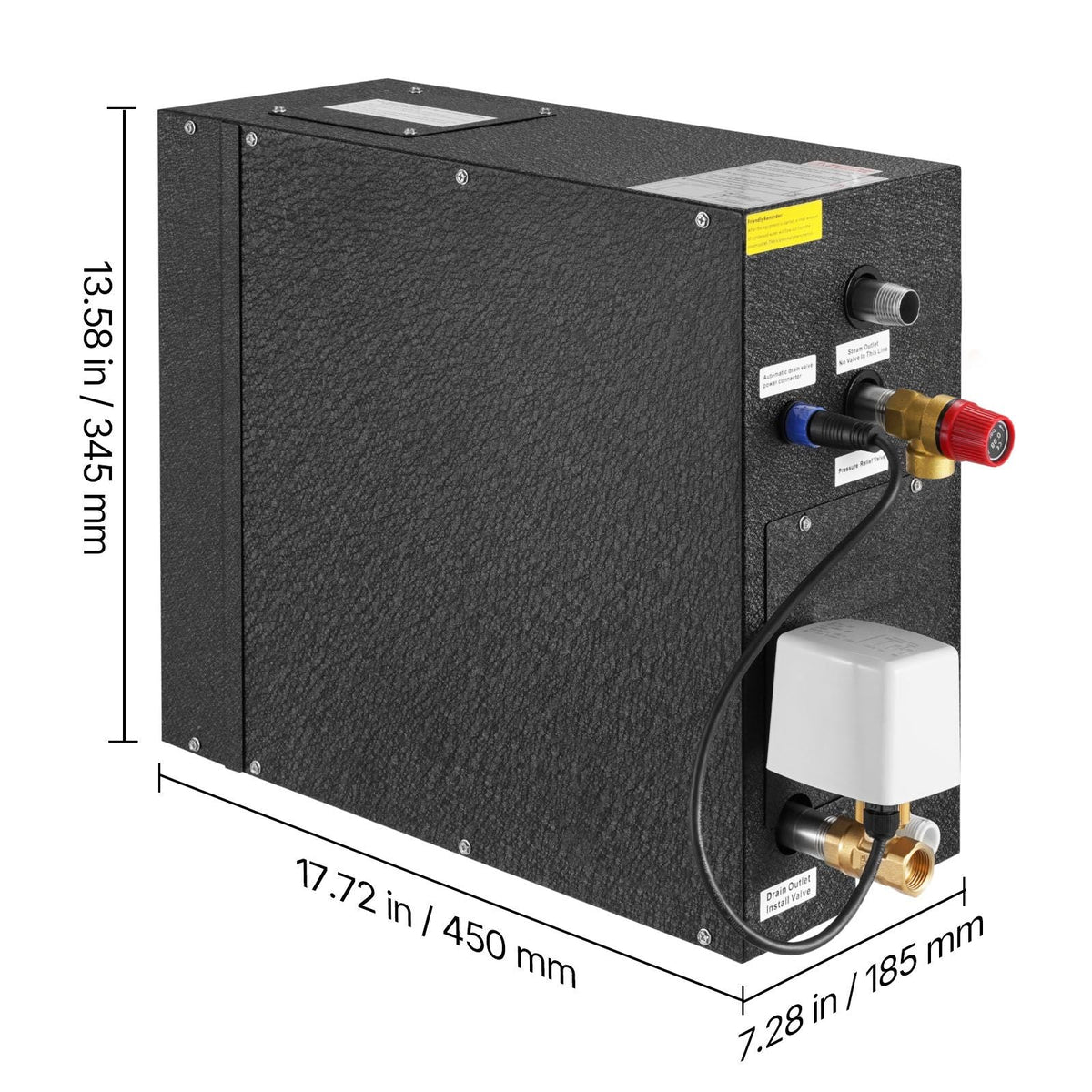Steam Generator, 4 kW Steam Shower System with Controller for Home Sauna Bath Spa, Commercial Auto Drain Kit with Overheat, Dry-Run & Overpressure Protection, 10 Min to 24h Efficient, Black